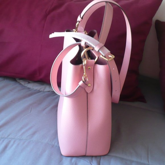 Coach Crossbody Leather Pink Purse Town Bucket Bag Pink NEW - Picture 3 of 9